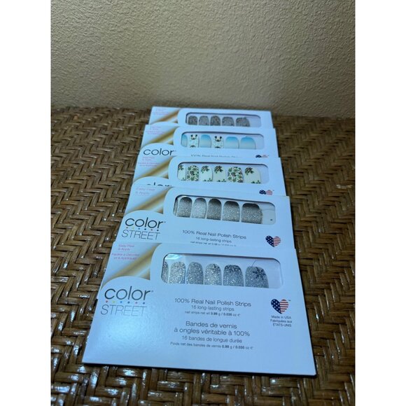 Color Street 100% Real Nail Polish Strips Variety Pack Bundle Of 5 NEW - Picture 1 of 12